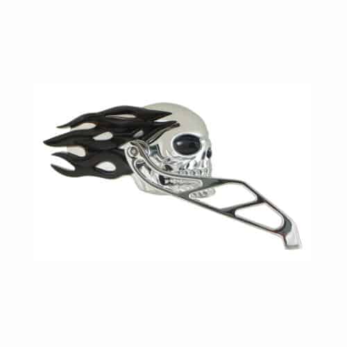 V-Factor Skull and Black Flames Motorcycle Mirrors