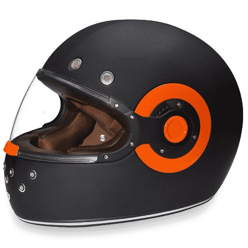 Daytona Helmet Retro R1 w/ Orange Accents